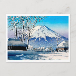 Cartão Postal ukiyoe [hasui] A13 Monte Fuji após Nevasca