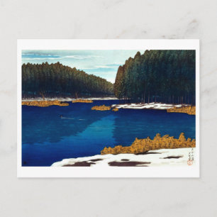 Cartão Postal ukiyoe [hasui] A17 Neve Residual em Inokashira