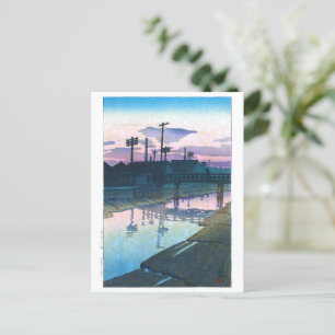 Cartão Postal ukiyoe - hasui - C02 - Kiba em Dusk -