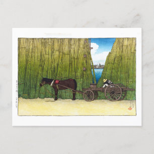 Cartão Postal Ukiyoe - hasui - C08 - Pelo rio Sumida Aroun...