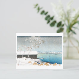 Cartão Postal ukiyoe - hasui - C11 - Shirahige em neve -