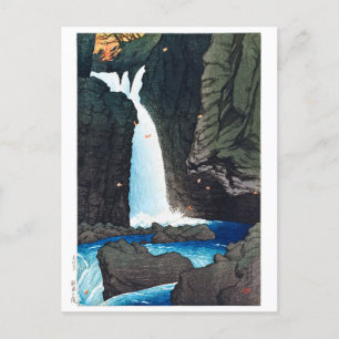 Cartão Postal ukiyoe [hasui] C14 Yūhi Waterfall em Shiobara