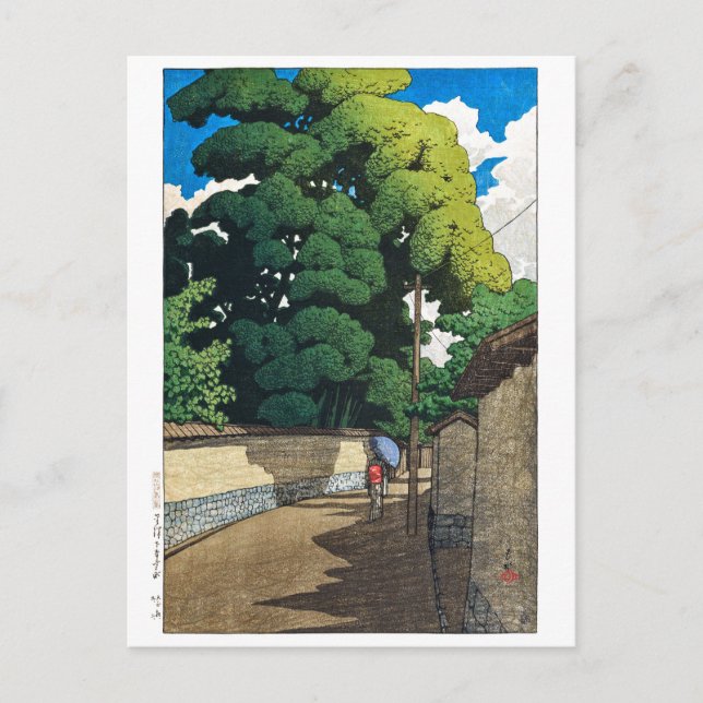 Cartão Postal ukiyoe [hasui] C21 Shimohonda-town, Kanazawa (Frente)