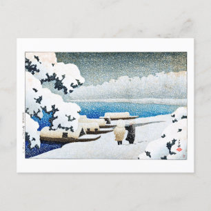 Cartão Postal ukiyoe [hasui] C27 Amanohashidate em neve