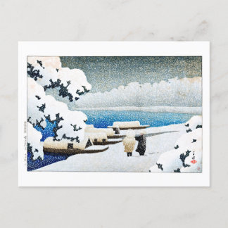 Cartão Postal ukiyoe [hasui] C27 Amanohashidate em neve