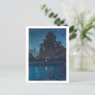 Cartão Postal ukiyoe - hasui - m03 - Omiya na chuva -