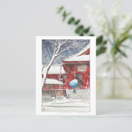 Cartão Postal ukiyoe - hasui - m09 - Neve em Ueno Kiyomizudo -