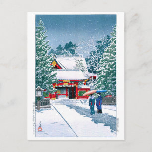 Cartão Postal ukiyoe - hasui - Nº 22 - Recinto do Santuário na N