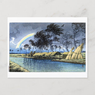 Cartão Postal ukiyoe hasui n02 Hatta, Kaga e Autumn Rainbow
