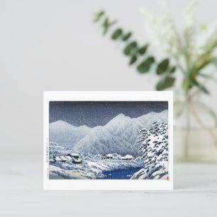 Cartão Postal ukiyoe hasui n22 Nakayamashichiri, Hida