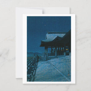 Cartão Postal Ukiyoe hasui No51 Kiyomizu Temple, Quioto