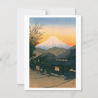 Cartão Postal ukiyoe hasui No53 Mt. Fuji visto de Yui-cho