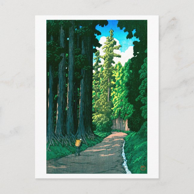 Cartão Postal ukiyoe hasui No57 Historic Nikkō Highway (Frente)