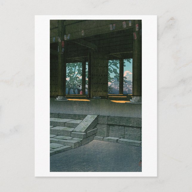 Cartão Postal ukiyoe hasui No59 Chion-in in Kyoto  (Frente)