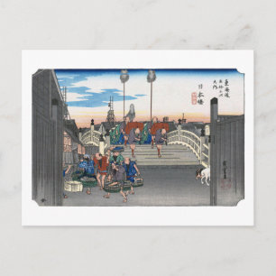 Cartão Postal ukiyoe Hiroshige Nº00-1 Nihonbashi