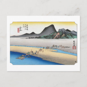 Cartão Postal ukiyoe Hiroshige Nº 24 Kanaya