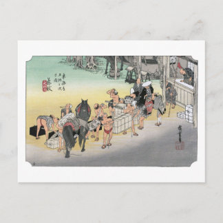 Cartão Postal ukiyoe Hiroshige No.22 Fujieda