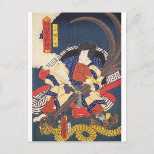 Cartão Postal ukiyoe - Toyokuni - Nº 08 Tenjiku Tokubē -