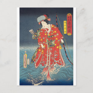 Cartão Postal ukiyoe - Toyokuni - n.o 24 Kusunoki Koma hime -
