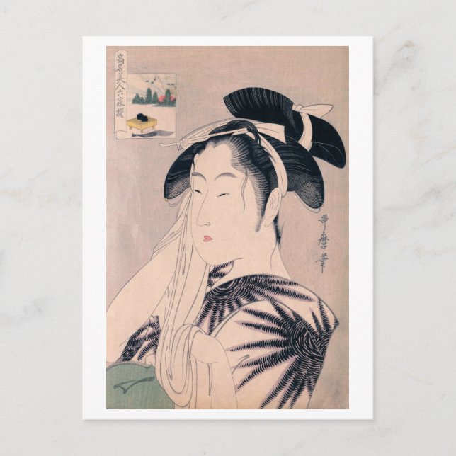 Cartão Postal Ukiyoe [Utamaro] beldades 021 (Frente)