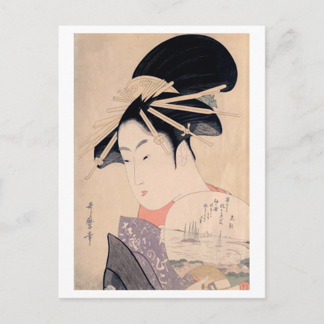 Cartão Postal Ukiyoe [Utamaro] beleza 020 (Frente)
