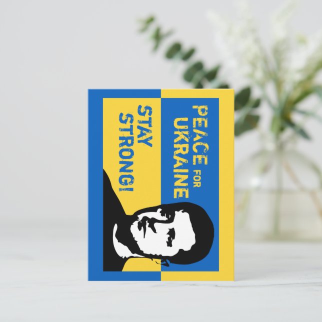 Cartão Postal Ukraine – stoppt den sinnlosen Krieg! (Em pé/Frente)