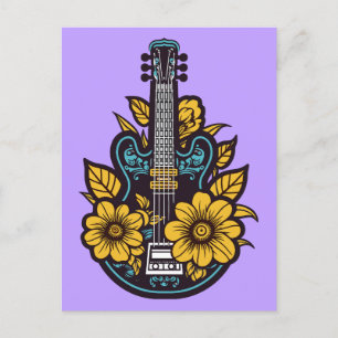 Cartão Postal Ukulele de Cor Personalizada