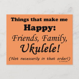 Cartão Postal Ukulele me deixa feliz