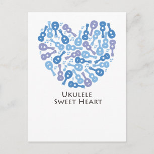 Cartão Postal Ukulele Sweet Heart