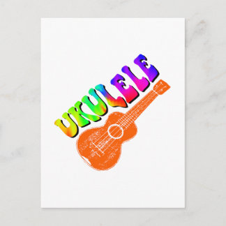 Cartão Postal Ukulele Tie Dye Groovy Art