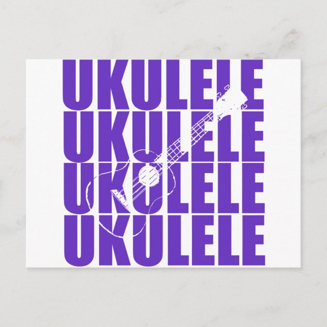Cartão Postal Ukulele Violeta (Frente)