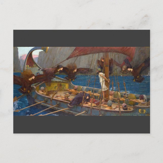 Cartão Postal Ulisses e as Sirens por J.W. Waterhouse (Frente)