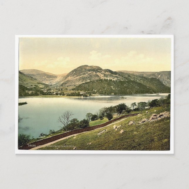 Cartão Postal Ullswater, de Place Fell, Lake District, Inglaterr (Frente)