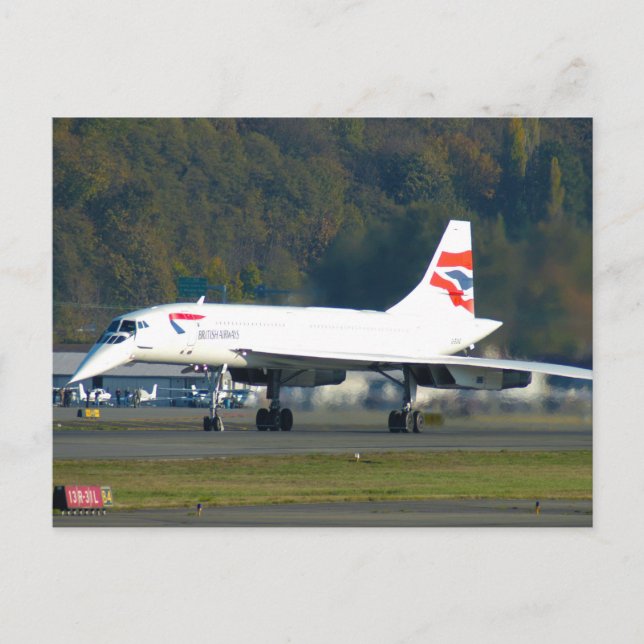Cartão Postal Última aterrissagem do Concorde em Seattle (Frente)