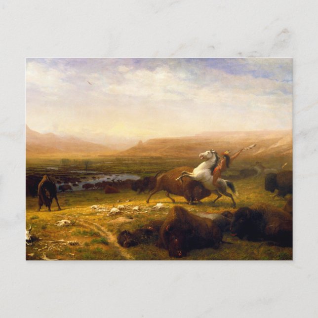 Cartão Postal Última de Buffalo por Albert Bierstadt (1888) (Frente)