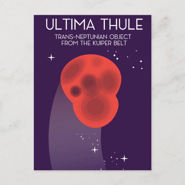 Cartão Postal Ultima Tule Keiper Belt Arte espacial (Frente)