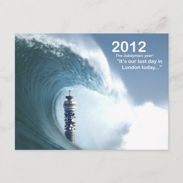 Cartão Postal Último dia em Londres - Um tsunami em Londres (Frente)