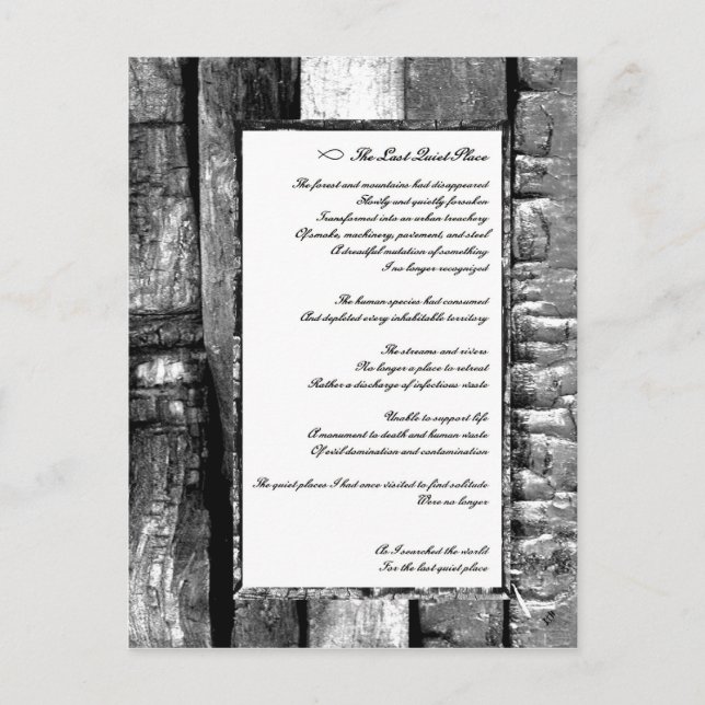Cartão Postal Último lugar silencioso (Frente)