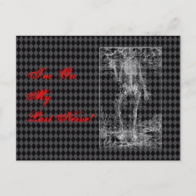 Cartão Postal Último Nervo - Esqueleto de Halloween (Frente)