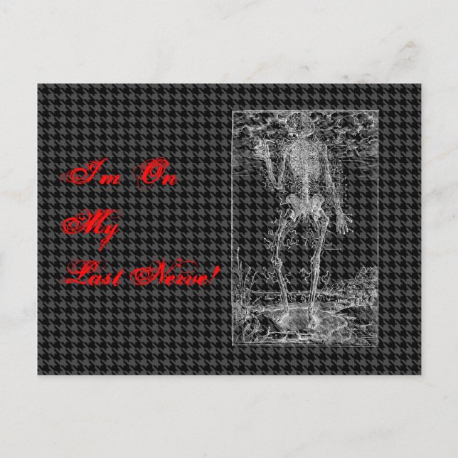 Cartão Postal Último Nervo - Esqueleto de Halloween (Frente)