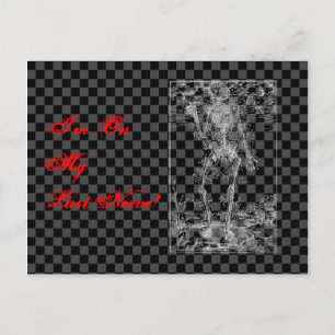 Cartão Postal Último Nervo - Esqueleto de Halloween