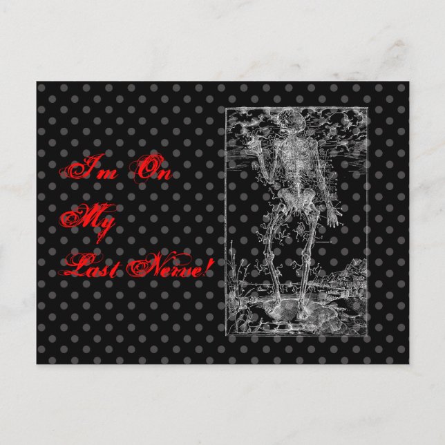 Cartão Postal Último Nervo - Esqueleto de Halloween (Frente)