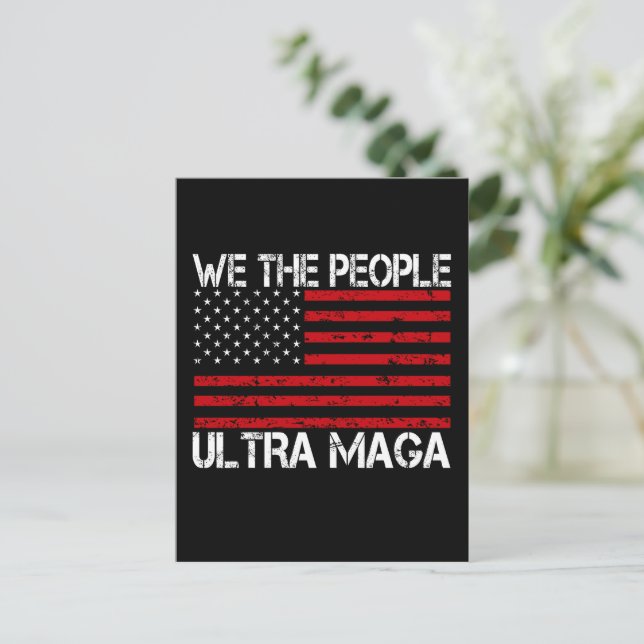 Cartão Postal Ultra Maga Pro Trump 2024 Republicano Engraçado (Em pé/Frente)