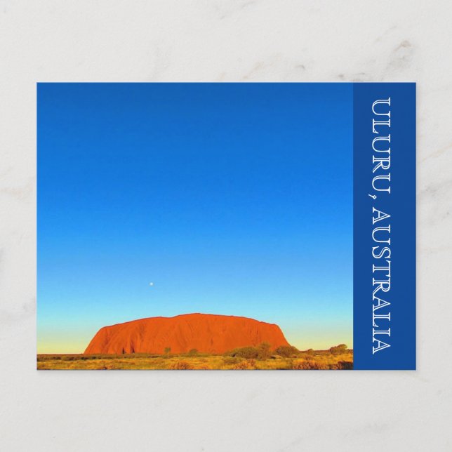 Cartão Postal uluru austrália céu azul (Frente)