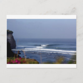 Cartão Postal Uluwatu Bali famosa onda surfando