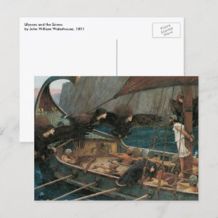 Cartão Postal Ulysses and the Sirens by John William Waterhouse