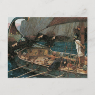 Cartão Postal Ulysses and the Sirens by John William Waterhouse