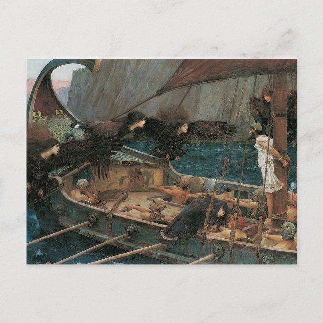 Cartão Postal Ulysses and the Sirens by John William Waterhouse (Frente)