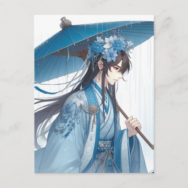 Cartão Postal Um Admirável Senhor Chinês (Estilo de Mangá Orient (Frente)