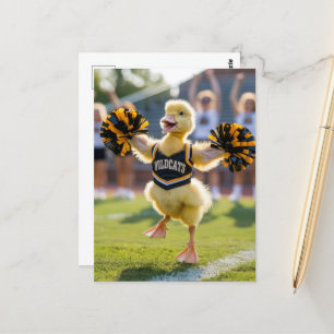 Cartão Postal Um adorável pato cheerleader engraçado